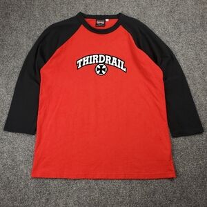 Vintage 90s Third Rail T Shirt Raglan Long Sleeve Mens Large Y2K Skater Grunge